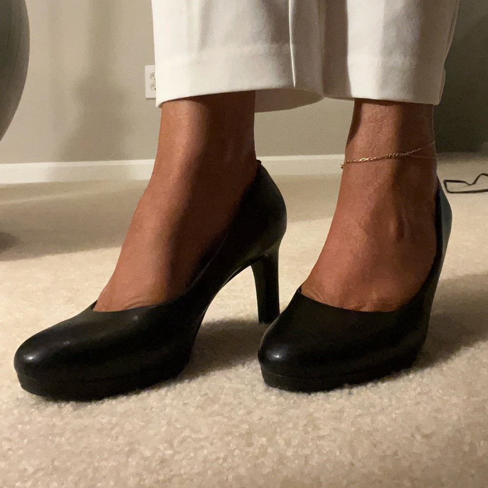 Clarks Black High Heel Pumps with Platform